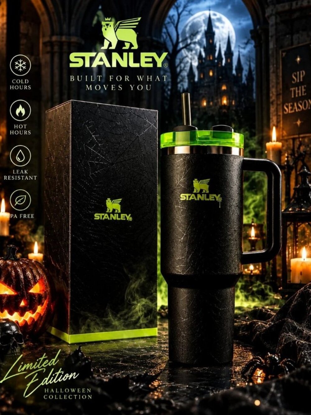 Stanley HALLOWEEN WEB GLOW H20 40oz Tumbler Limited Edition